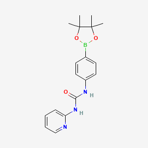 molecular formula C18H22BN3O3 B8223570 1-(Pyridin-2-yl)-3-(4-(4,4,5,5-tetramethyl-1,3,2-dioxaborolan-2-yl)phenyl)urea 