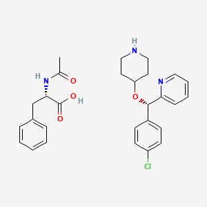 molecular formula C28H32ClN3O4 B8223714 (S)-2-((4-Chlorophenyl)(piperidin-4-yloxy)methyl)pyridine (S)-2-acetamido-3-phenylpropanoate 