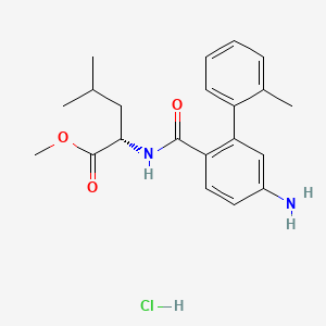 molecular formula C21H27ClN2O3 B8223780 Methyl (5-amino-2'-methyl-[1,1'-biphenyl]-2-carbonyl)-L-leucinate hydrochloride 