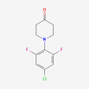 molecular formula C11H10ClF2NO B8223787 1-(4-Chloro-2,6-difluorophenyl)piperidin-4-one 