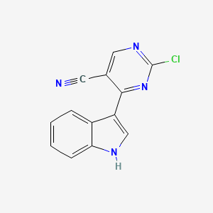molecular formula C13H7ClN4 B8223812 2-Chloro-4-(1H-indol-3-yl)pyrimidine-5-carbonitrile 