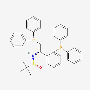 molecular formula C36H37NOP2S B8223821 (S)-N-[(1S)-2-diphenylphosphanyl-1-(2-diphenylphosphanylphenyl)ethyl]-2-methylpropane-2-sulfinamide 