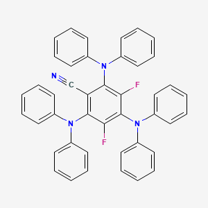molecular formula C43H30F2N4 B8223859 2,4,6-Tris(diphenylamino)-3,5-difluorobenzonitrile 