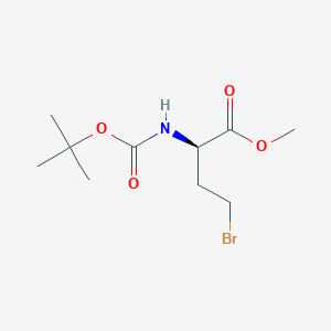 molecular formula C10H18BrNO4 B8223878 甲基(R)-4-溴-2-((叔丁氧羰基)氨基)丁酸酯 