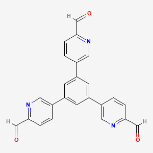molecular formula C24H15N3O3 B8223883 5,5',5''-(Benzene-1,3,5-triyl)tripicolinaldehyde 