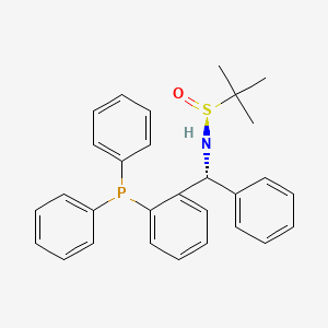 molecular formula C29H30NOPS B8223891 (S)-N-[(R)-(2-diphenylphosphanylphenyl)-phenylmethyl]-2-methylpropane-2-sulfinamide 