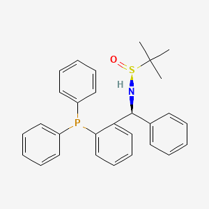molecular formula C29H30NOPS B8223899 (S)-N-[(S)-(2-diphenylphosphanylphenyl)-phenylmethyl]-2-methylpropane-2-sulfinamide 