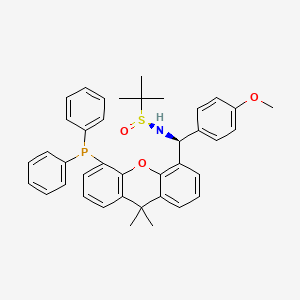 molecular formula C39H40NO3PS B8223907 (S)-N-[(S)-(5-diphenylphosphanyl-9,9-dimethylxanthen-4-yl)-(4-methoxyphenyl)methyl]-2-methylpropane-2-sulfinamide 