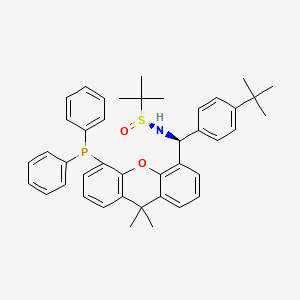 molecular formula C42H46NO2PS B8223910 (S)-N-[(S)-(4-tert-butylphenyl)-(5-diphenylphosphanyl-9,9-dimethylxanthen-4-yl)methyl]-2-methylpropane-2-sulfinamide 