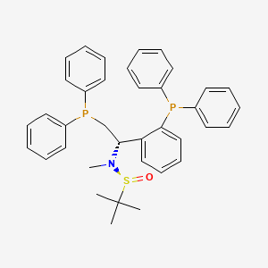 molecular formula C37H39NOP2S B8223951 (S)-N-[(1S)-2-diphenylphosphanyl-1-(2-diphenylphosphanylphenyl)ethyl]-N,2-dimethylpropane-2-sulfinamide 
