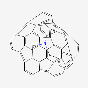 molecular formula C54H23N B8223958 1 inverted exclamation marka,5 inverted exclamation marka-Dihydro-1 inverted exclamation marka,2 inverted exclamation marka-diphenyl-2 inverted exclamation markaH-[5,6]fullereno-C60-Ih-[1,9-c]pyrrole 