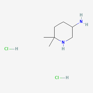 molecular formula C7H18Cl2N2 B8223971 6,6-Dimethylpiperidin-3-amine dihydrochloride 