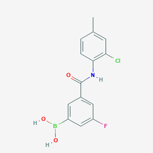 molecular formula C14H12BClFNO3 B8224023 5-(2-Chloro-4-methylphenylcarbamoyl)-3-fluorobenzeneboronic acid 