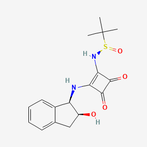 molecular formula C17H20N2O4S B8224053 (R)-N-(2-(((1R,2S)-2-Hydroxy-2,3-dihydro-1H-inden-1-yl)amino)-3,4-dioxocyclobut-1-en-1-yl)-2-methylpropane-2-sulfinamide 