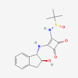 molecular formula C17H20N2O4S B8224137 N-(2-(((1S,2S)-2-Hydroxy-2,3-dihydro-1H-inden-1-yl)amino)-3,4-dioxocyclobut-1-en-1-yl)-2-methylpropane-2-sulfinamide 