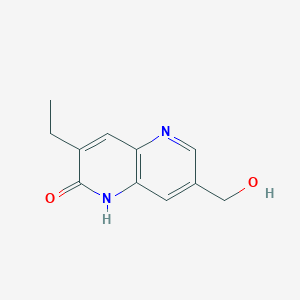 molecular formula C11H12N2O2 B8224225 3-乙基-7-(羟甲基)-1,5-萘啶-2(1H)-酮 