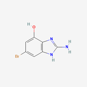molecular formula C7H6BrN3O B8224260 2-Amino-5-bromo-1H-benzo[d]imidazol-7-ol 