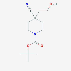 molecular formula C13H22N2O3 B8224264 Tert-butyl 4-cyano-4-(2-hydroxyethyl)piperidine-1-carboxylate 