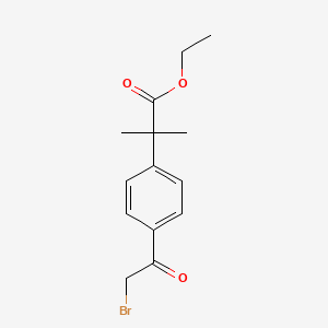 molecular formula C14H17BrO3 B8224276 Ethyl 2-(4-(2-bromoacetyl)phenyl)-2-methylpropanoate 