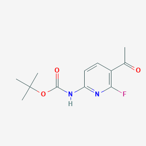 molecular formula C12H15FN2O3 B8224299 Tert-butyl (5-acetyl-6-fluoropyridin-2-YL)carbamate 