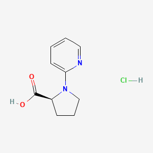 molecular formula C10H13ClN2O2 B8224331 (2S)-1-(Pyridin-2-YL)pyrrolidine-2-carboxylic acid hydrochloride 