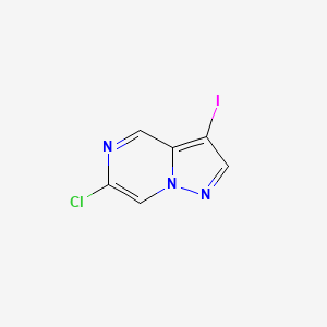 molecular formula C6H3ClIN3 B8224383 6-Chloro-3-iodopyrazolo[1,5-a]pyrazine 
