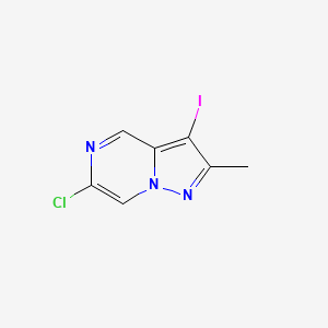 molecular formula C7H5ClIN3 B8224385 6-Chloro-3-iodo-2-methylpyrazolo[1,5-a]pyrazine 