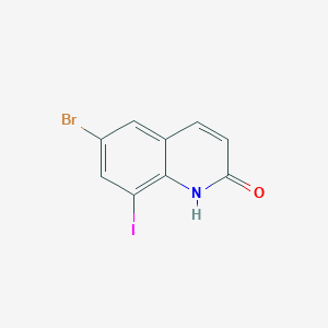 molecular formula C9H5BrINO B8224423 6-Bromo-8-iodoquinolin-2(1H)-one 