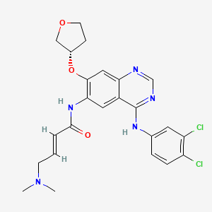molecular formula C24H25Cl2N5O3 B8224471 (S,E)-N-(4-((3,4-Dichlorophenyl)amino)-7-((tetrahydrofuran-3-yl)oxy)quinazolin-6-yl)-4-(dimethylamino)but-2-enamide (Afatinib Impurity) 