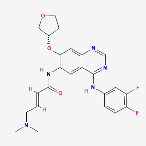 molecular formula C24H25F2N5O3 B8224479 (S,E)-N-(4-((3,4-Difluorophenyl)amino)-7-((tetrahydrofuran-3-yl)oxy)quinazolin-6-yl)-4-(dimethylamino)but-2-enamide (Afatinib Impurity) 