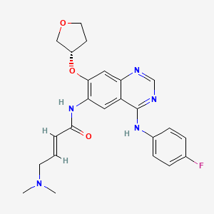 molecular formula C24H26FN5O3 B8224485 (S,E)-4-(Dimethylamino)-N-(4-((4-fluorophenyl)amino)-7-((tetrahydrofuran-3-YL)oxy)quinazolin-6-YL)but-2-enamide 