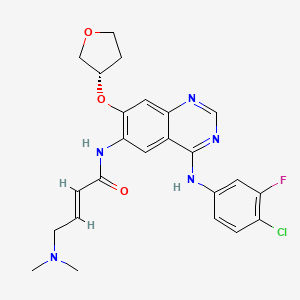 molecular formula C24H25ClFN5O3 B8224521 (S,E)-N-(4-((4-Chloro-3-fluorophenyl)amino)-7-((tetrahydrofuran-3-yl)oxy)quinazolin-6-yl)-4-(dimethylamino)but-2-enamide (Afatinib Impurity) 