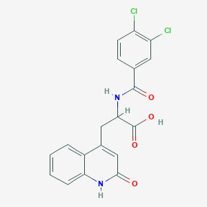 molecular formula C19H14Cl2N2O4 B8224530 2-(3,4-Dichlorobenzamido)-3-(2-oxo-1,2-dihydroquinolin-4-YL)propanoic acid 