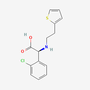 molecular formula C14H14ClNO2S B8224539 (S)-2-(2-Chlorophenyl)-2-((2-(thiophen-2-yl)ethyl)amino)acetic acid (Clopidogrel Impurity) 