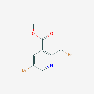 molecular formula C8H7Br2NO2 B8224644 Methyl 5-bromo-2-(bromomethyl)nicotinate 