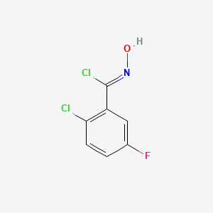 molecular formula C7H4Cl2FNO B8224647 (1Z)-2-chloro-5-fluoro-N-hydroxybenzenecarboximidoyl chloride 