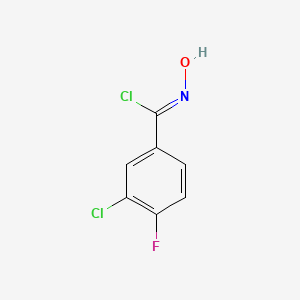 molecular formula C7H4Cl2FNO B8224648 (1Z)-3-chloro-4-fluoro-N-hydroxybenzenecarboximidoyl chloride 