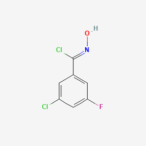 molecular formula C7H4Cl2FNO B8224656 (1Z)-3-chloro-5-fluoro-N-hydroxybenzenecarboximidoyl chloride 