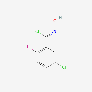 molecular formula C7H4Cl2FNO B8224657 (1Z)-5-chloro-2-fluoro-N-hydroxybenzenecarboximidoyl chloride 