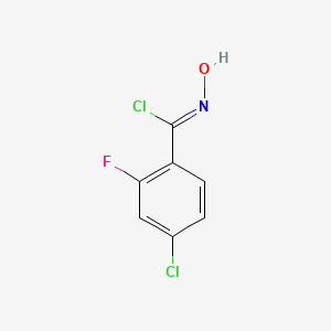 molecular formula C7H4Cl2FNO B8224662 (1Z)-4-chloro-2-fluoro-N-hydroxybenzenecarboximidoyl chloride 