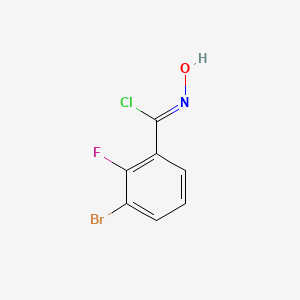 (1Z)-3-bromo-2-fluoro-N-hydroxybenzenecarboximidoyl chloride