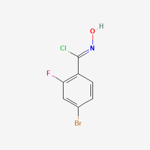 molecular formula C7H4BrClFNO B8224674 (1Z)-4-bromo-2-fluoro-N-hydroxybenzenecarboximidoyl chloride 