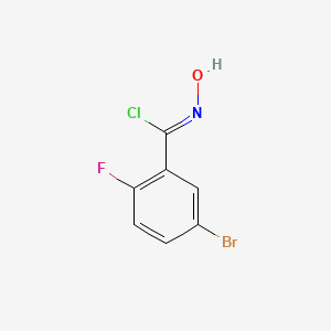 molecular formula C7H4BrClFNO B8224679 (1Z)-5-bromo-2-fluoro-N-hydroxybenzenecarboximidoyl chloride 