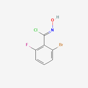 molecular formula C7H4BrClFNO B8224687 (1Z)-2-bromo-6-fluoro-N-hydroxybenzenecarboximidoyl chloride 