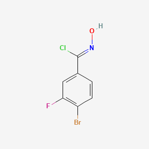 molecular formula C7H4BrClFNO B8224694 (1Z)-4-bromo-3-fluoro-N-hydroxybenzenecarboximidoyl chloride 
