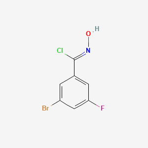 molecular formula C7H4BrClFNO B8224701 (1Z)-3-bromo-5-fluoro-N-hydroxybenzenecarboximidoyl chloride 