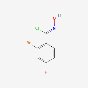 (1Z)-2-bromo-4-fluoro-N-hydroxybenzenecarboximidoyl chloride
