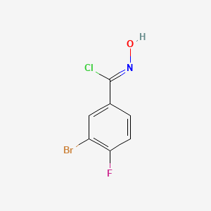 (1Z)-3-bromo-4-fluoro-N-hydroxybenzenecarboximidoyl chloride