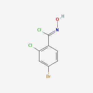 (1Z)-4-bromo-2-chloro-N-hydroxybenzenecarboximidoyl chloride