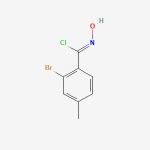 molecular formula C8H7BrClNO B8224757 (1Z)-2-bromo-N-hydroxy-4-methylbenzenecarboximidoyl chloride 